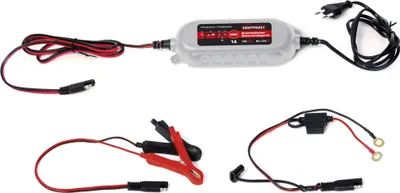 Immagine prodotto di Dino KRAFTPAKET Caricabatterie automatico intelligente 1A-6V/12V, batterie al piombo, GEL, EFB start/stop, AGM, caricabatterie per auto scooter