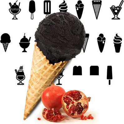 Immagine prodotto di Melograno Nero Polvere di gelato a basso contenuto di carboidrati Vegan Senza zucchero e senza lattosio 333 g