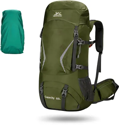 Productafbeelding van CarryQuest® - Wandelrugzak 60L, MOLLE-systeem, nylon, groen