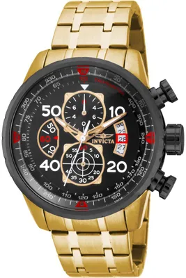 Obrázek produktu pro Invicta Aviator 17206 Pánské Hodinky - Quartz Hnutí - Nerezová Ocel s Černým Ciferníkem - 48 mm