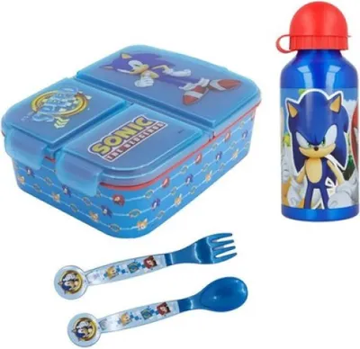 Produktbild von Sonic the Hedgehog 4 teiliges Lunch Set Brotdose Alu-Trinkflasche