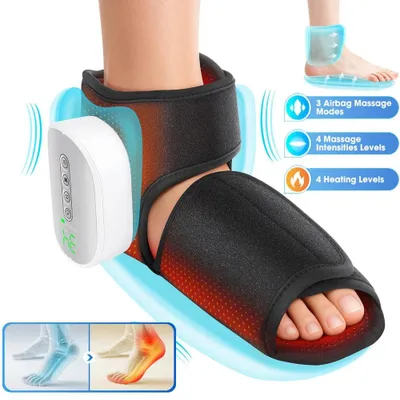 Produktbild von Kabelloses Fuß- und Knöchelmassagegerät mit 2 Luftkissen, 3 Massagemodi, 4 Intensitätsstufen und 4 Wärmestufen, 3000 mAh