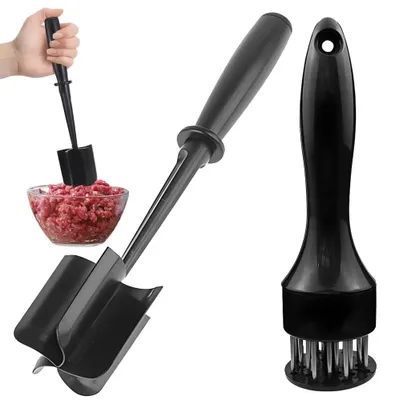 Fleischzartmacher-Set, 2-teilig, mit Hackfleischstampfer