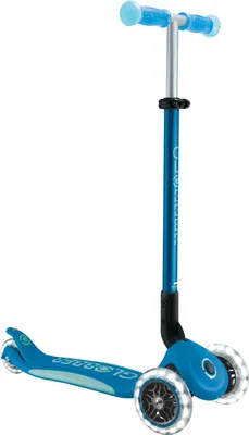 Produktbild von GLOBBER ELITE GLOW LIGHTS – Roller Kinder, 120/80 mm, 3-rädrig, verstellbar, LED-Leuchtrollen, Glow-Effekt, petrol