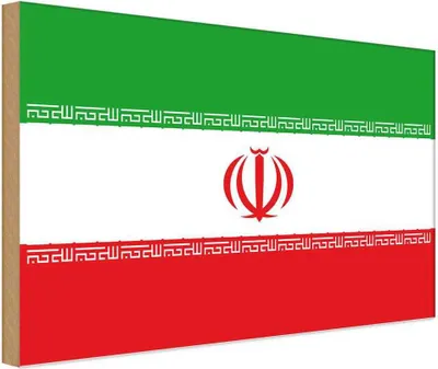 Produktbild von vianmo Holzschild 30x40 cm Iran Flagge Fahne Wappen