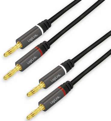 Zdjęcie produktu dla Logilink Lautsprecherkabel, 2x2.50 mm2 + Bananenstecker 5m