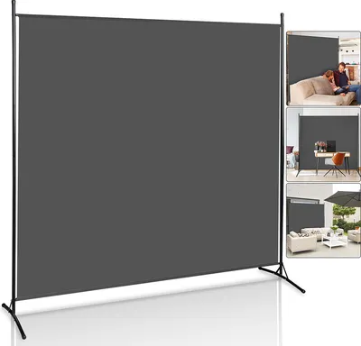 Image de Wolketon Paravent Paroi espagnole Chambre Cloison Outdoor 1 compartiment Séparateur de pièce Anthracite