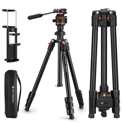 Immagine prodotto di K&F CONCEPT: Treppiede per fotocamera in alluminio, colore nero, altezza 182 cm