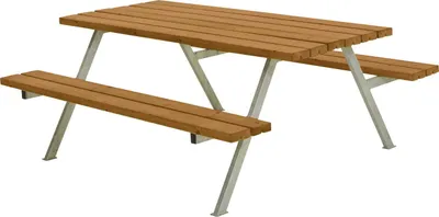 Produktbild von Plus Picknicktisch Alpha Stahl-Holz 177 x 185 x 73 cm teak