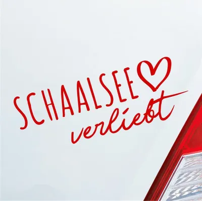 Produktbild von Auto Aufkleber Schaalsee verliebt Herz See Sea Liebe Car 19x7 cm Rot Sticker Heckscheibenaufkleber