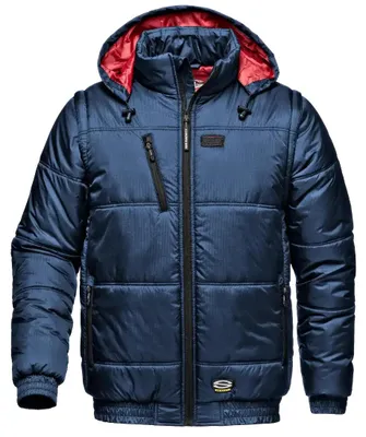 Produktbild von Sir Safety Patrol Advance Pilotjacke wasserabweisend mit abnehmbaren Ärmeln und Kapuze, XL, Blau