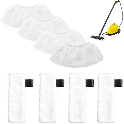 Obrázok produktu pre Sada príslušenstva pre Kärcher Easyfix – 8-dielna – Náhradné utierky z mikrovlákna – Náhradné diely pre parný čistič – Účinné odstraňovanie škvŕn