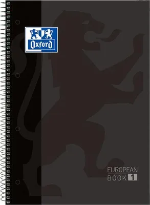Productafbeelding van Oxford - Notitieboek Classic Peabook A4+, gelinieerd, 80 bladzijden, zwart, met 4 ringbandgaten