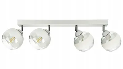Zdjęcie produktu dla Lampa Wisząca Sufitowa Żyrandol Biała Szklane Kule White Belt - BG4 LED E27