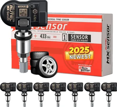Immagine prodotto di Sensore TPMS, doppia frequenza 315 MHz e 433 MHz, programmabile e clonabile, 8 sensori in alluminio