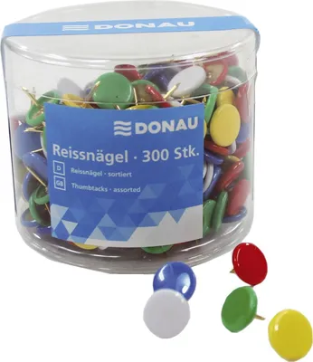 Immagine prodotto di DONAU 7832001-99 Puntine da disegno - Ø 10 mm, assortite, stagno 300 pezzi