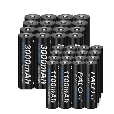 Image de PALO Piles rechargeables, capacité 3000mAh AA, capacité 1100mAh AAA , 16AA 16AAA