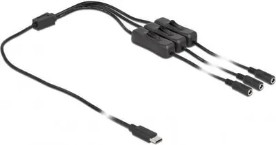 Immagine prodotto di Cavo USB-C a 3x DC 5,5x2,1 mm con interruttore, 1 m