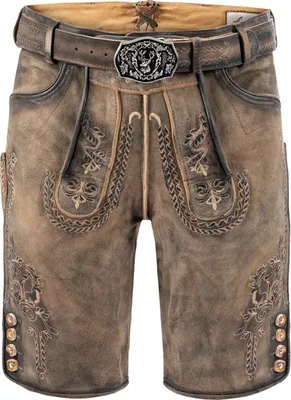 Produktbild von Trachtenlederhose kurz Fabian antik-stein 54