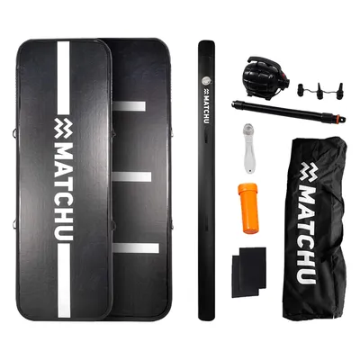 Produktbild von Matchu Sports Airtrack 3 Meter - Aufblasbares Turnmatte mit elektrischer Pumpe - Gymnastikmatte Tumbling Matte 300x100x10 cm