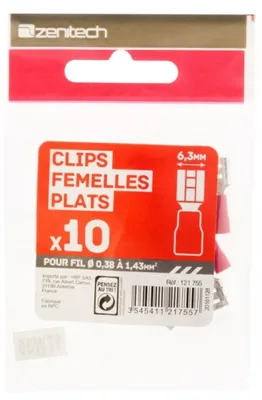 Produktbild von kabelschuhe 6,3 mm Buchse Ø0,38 - 1,43 mm rot 10 Stück