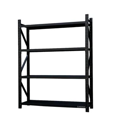 Zdjęcie produktu dla Bauhus Regał Przemysłowy Magazynowy Czarny 250x200x60 cm 1200 kg 4 Półki do Warsztatu