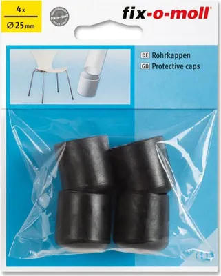 Produktbild von Rohrkappen rund 25mm schwarz fix-o-moll