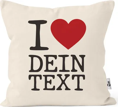 Produktbild von Kissen-Bezug I love you personalisierbar anpassbar mit Wunsch-Namen Liebe Geschenk Moonworks® unisize