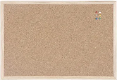 Produktbild von Famanu Korkboard 60x40 cm - Pinnwand mit Holzrahmen, ideal für Zuhause und im Büro