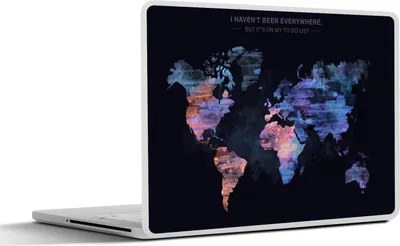 Produktbild von MuchoWow® Laptop Aufkleber Sticker Cover Weltkarte - Farbe - Vintage 32.5x23.5 cm - Sticker für Laptop - Selbstklebend