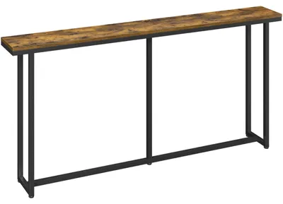 Productafbeelding van Consoletafel - Smal - Hout en metaal - 160 cm x 20 cm - Bruin
