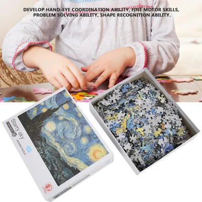 Image de 1000 pièces de puzzles d'avions à faire soi-même, papier, ciel étoilé, paysage, puzzle pour adultes, jouets éducatifs, cadeau