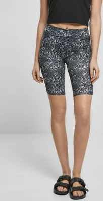 Produktbild von Urban Classics TB4346 | Ladies AOP Cycle Shorts Radlerhose für Damen - Farbe: Black/White - Größe: L