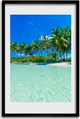 Produktbild von Bild - Bilderrahmen - 40 cm x 60 cm - MDF - Rahmen - Wandkunst - Tropischer Strand