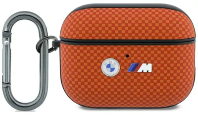 Produktbild von Hülle für AirPods Pro 3, BMW M Quilted Polyamid Metal Logo, Orange Karbon
