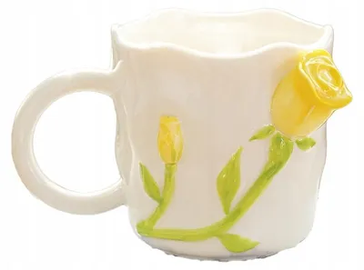 Imagen del producto de Taza Rose 3D 420 ml regalo artesanal de porcelana para mujer