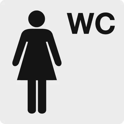 Produktbild von Schild Alu Piktogramm Damen WC Selbstklebend 60x60mm