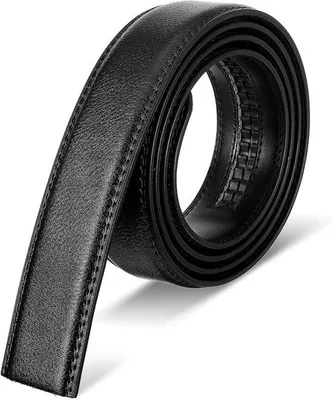 Zdjęcie produktu dla Automatyczny pasek skórzany o szerokości 35 mm, regulowany, jednokolorowy czarny, rozmiar uniwersalny