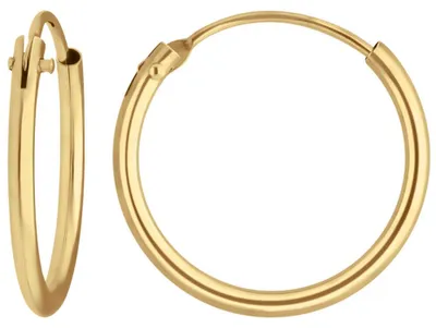 Paar-Ohrringe-Creolen-rund-schlicht-aus-585-Gelbgold-14-6x1-3mm
