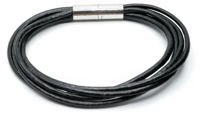 Produktbild von Lederarmband Herrenarmband Miniblings schwarz Leder Armband Magnetverschluss