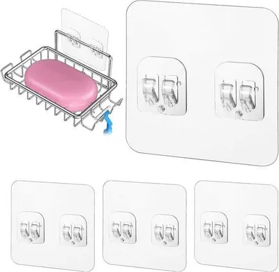 Immagine prodotto di Ganci autoadesivi per doccia, set da 4 pezzi, organizer da bagno