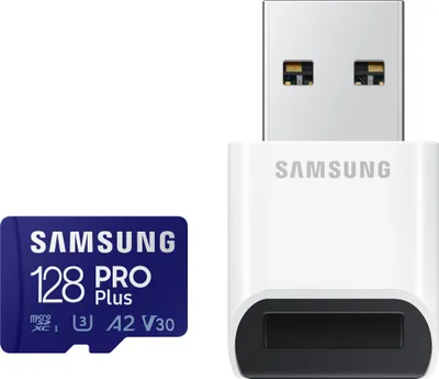 Produktbild von Samsung MicroSD Karte PRO Plus mit USB 128GB