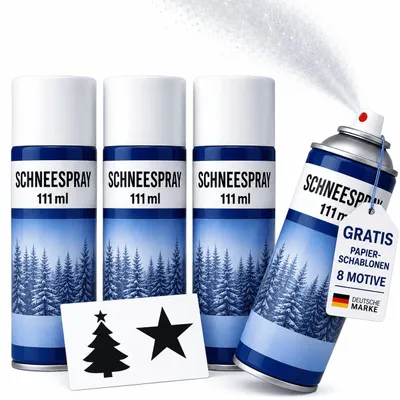Produktbild von 4 x Schneespray Fenster Kunstschnee Fensterspray Schnee Sprühschnee Weihnachten