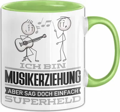 Produktbild von Musikerziehung Geschenk Tasse Ich Bin Musikerziehung Aber Sag Doch Einfach Superheld Lustige Geschenkdiee für Musikerziehung Kaffee-Becher (Grün)