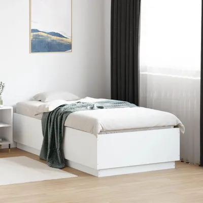 Produktbild von vidaXL Bettgestell mit LED Weiß 75x190 cm Holzwerkstoff