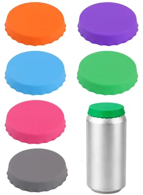 6er-Set Silikondeckel für Dosen, wiederverwendbar, 6 Farben