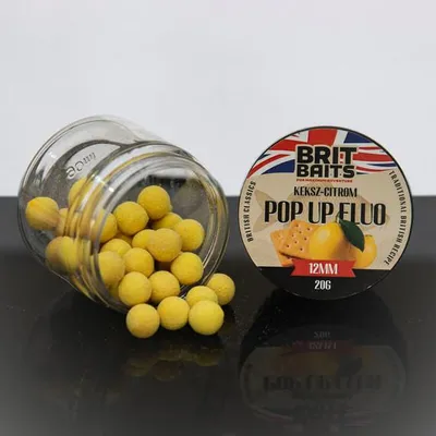 Image de BritBaits, appât flottant fluorescent, saveur Keksz-Citron, diamètre 12 mm