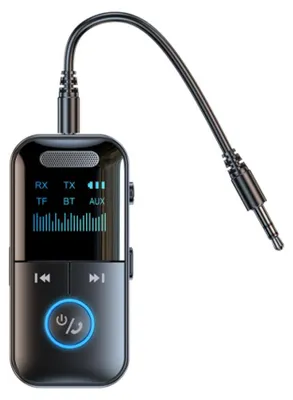 Immagine prodotto di INF GT69 Bluetooth 5.4 Audio Adapter — Trasmettitore e Ricevitore 2-in-1, 3.5mm AUX, Stereo Dual-Channel, Ricaricabile Type-C, Portata 10m, Vivavoce
