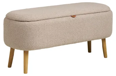 Produktbild von Truhenbank >Harlow< in Beige, Polyester - 95x45x37cm (BxHxT)
