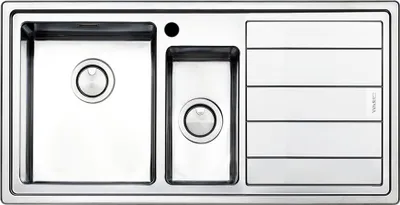 Immagine prodotto di Samet Lavello cucina SAXT332 2 vasche e gocciolatoio destro 100x50 cm